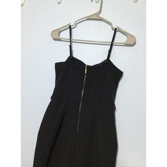 XOXO Black Jumpsuit Spaghetti Straps Wide Leg Pockets - Picture 5 of 10